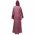 A-line party wear abaya with Resham embroidery work- Mauve Pink